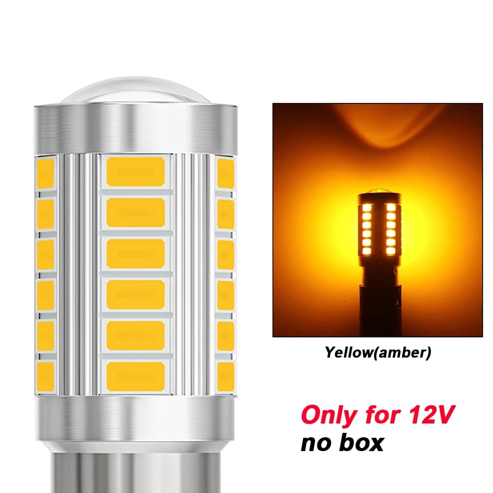 Clignotant LED pour Voiture et Camion, Ampoule DRL, Canbus 5630SMD, 1156 BA15S P21W 1157 BAU15S PY21