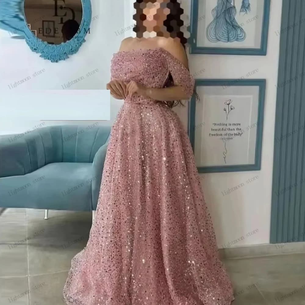 Robes de Soirée Scintillantes, Robes de Bal Pailletées, Robes à Volants Perlées pour Femmes, Robes d