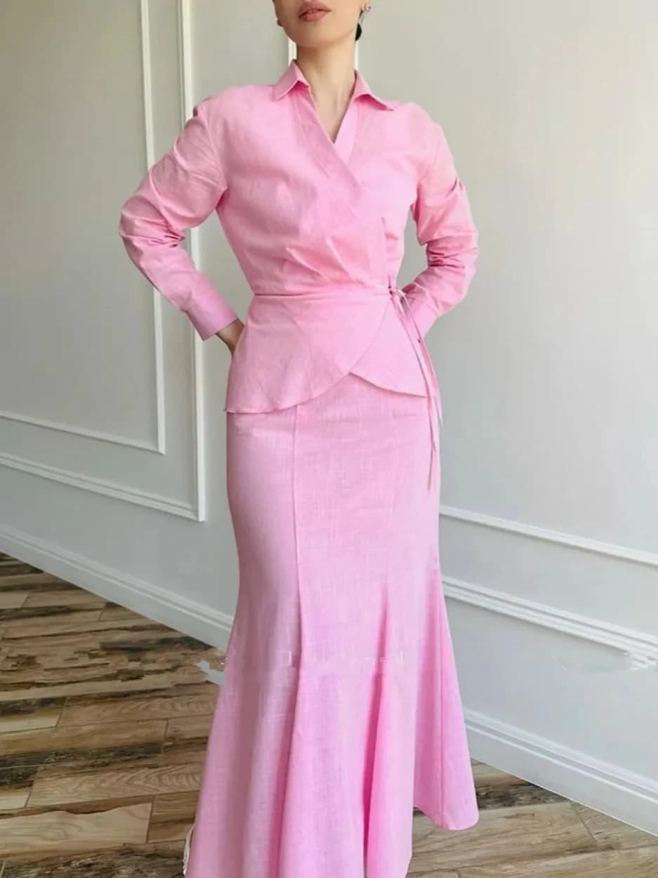Ramadan deux pièces Ensembles chemise jupe femmes costumes musulmans chemise Blouse Musulman Ensembl