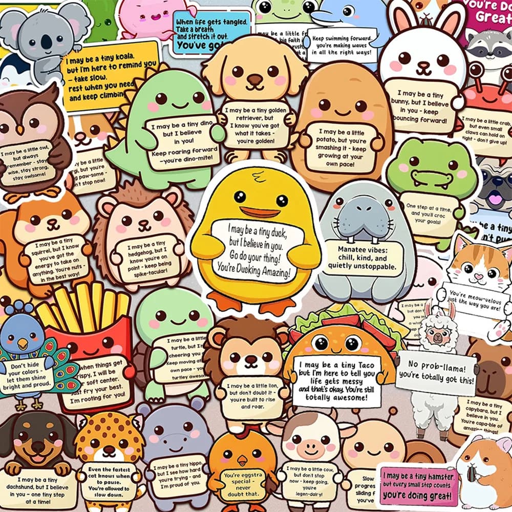 Autocollants animaux de soutien émotionnel mignon, étiquette de motivation animale, Scrapbooking, té
