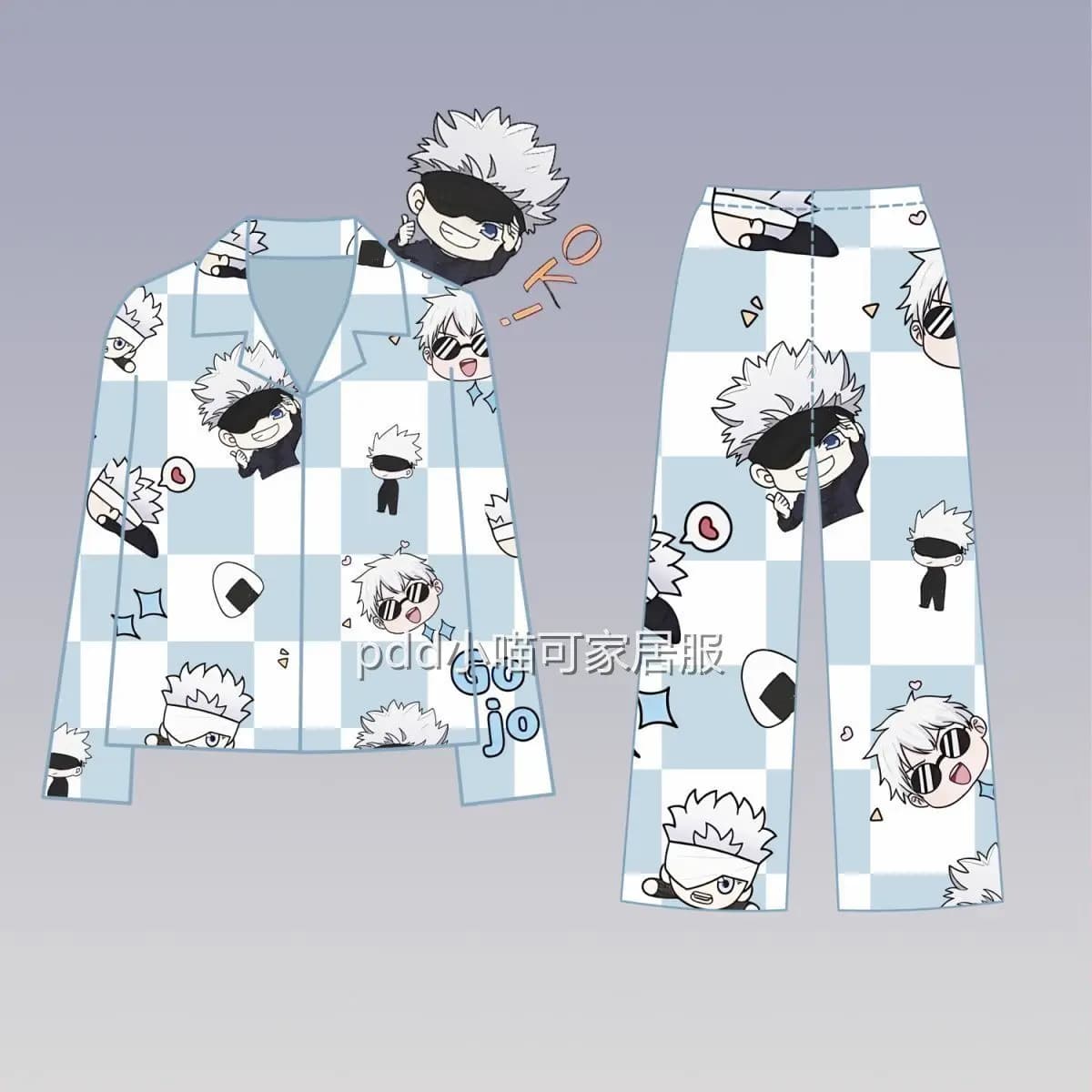 Jujutsu Kaisen Gojo Satoru dessin animé pyjamas vêtements de nuit vêtements de maison manches longue