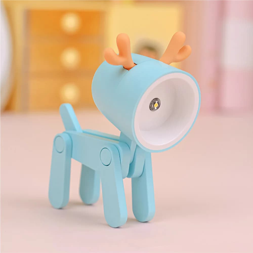 LED veilleuse Mini lampe de bureau pliante mignon lumières pour animaux de compagnie chien cerf Port