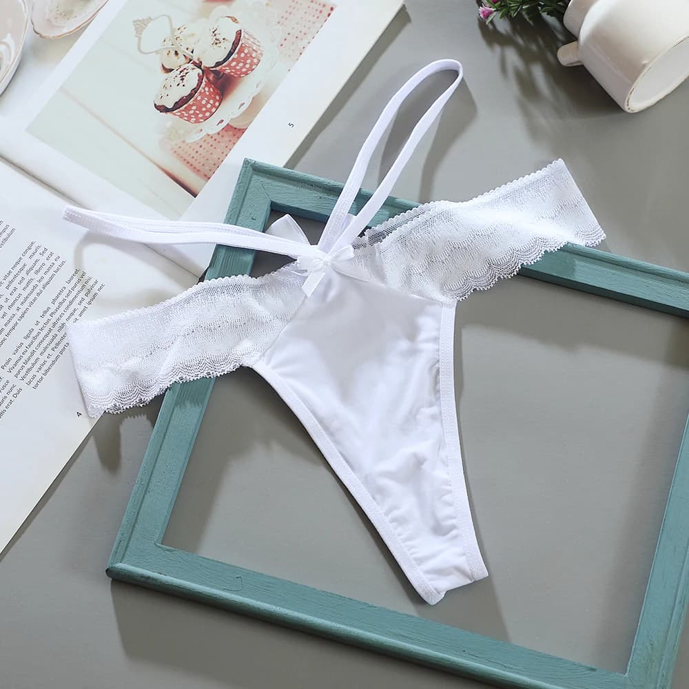 Culottes pour femmes, taille basse, sexy, en dentelle, fines, avec bordure en dentelle, tissu élasti