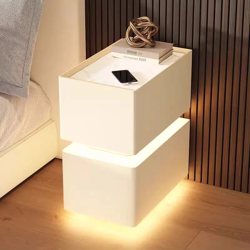 Table de chevet intelligente créative avec chargement sans fil, armoire de rangement de style modern