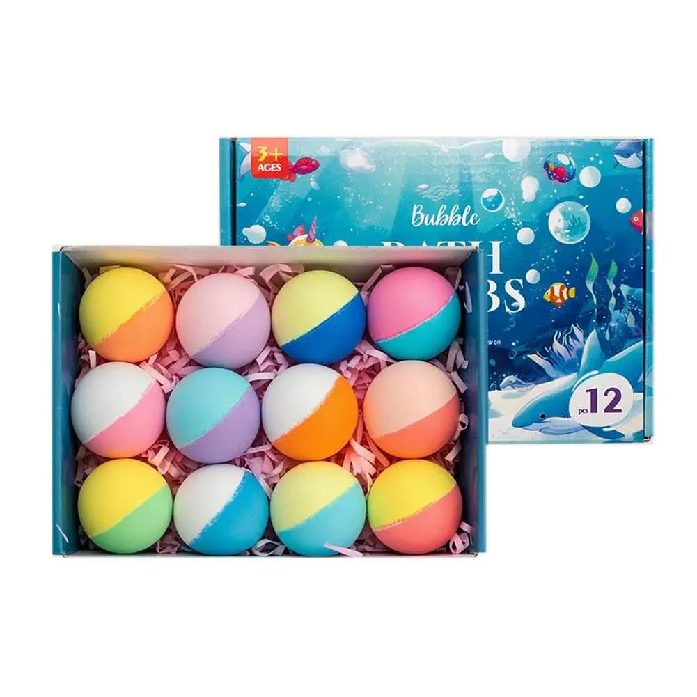 Boule de sel de bain, jouet amusant, boule de bain en sel de mer, boîte-cadeau, boule de bain pour e