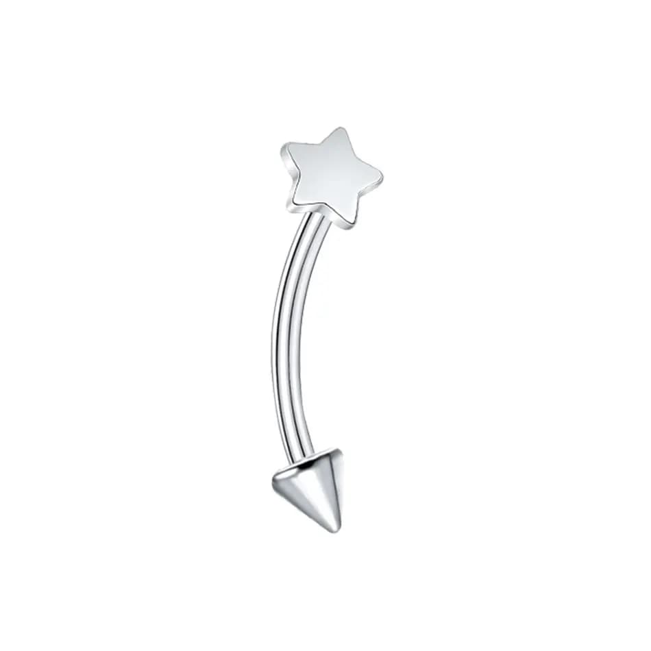 Piercing à sourcils en titane, 1 pièce, boucle d'oreille Rook, anneau d'haltère incurvé, Cartilage T