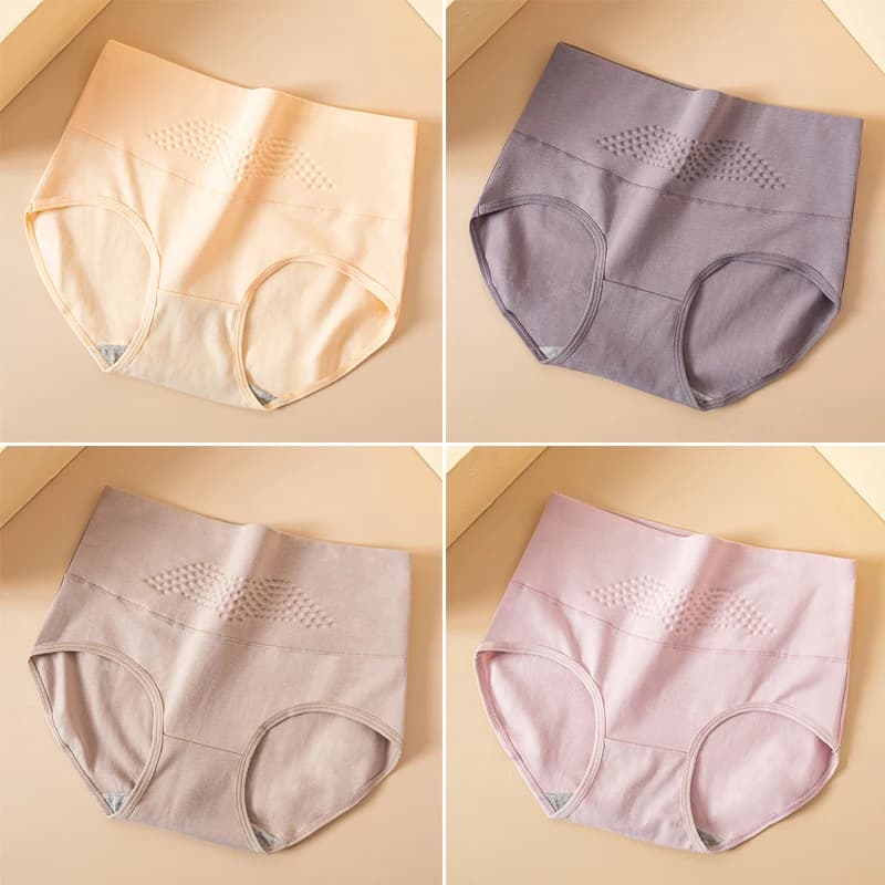 Culotte taille haute en coton pour femmes, sous-vêtements moulants, sans couture, Lingerie fine, res