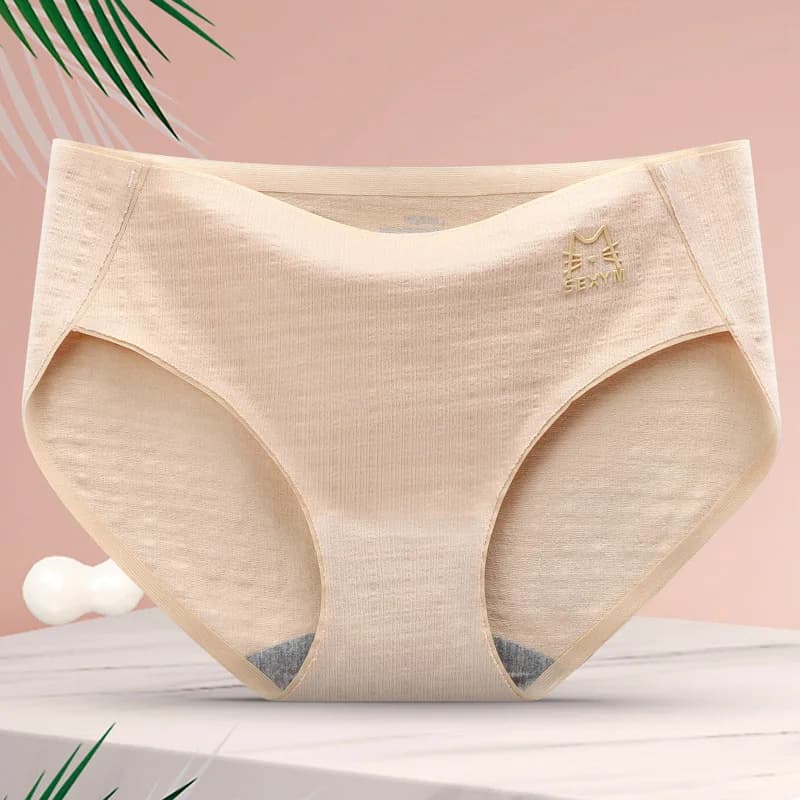 Culotte en coton avec lettres pour femme, slip grande taille, intérieur antibactérien, lingerie fémi