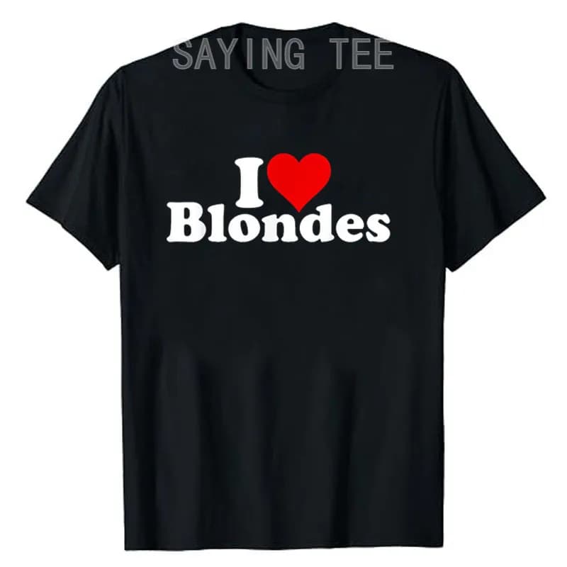 I LOVE HEART T-shirt manches courtes, combinaison NDES, T-shirt cheveux blonds, cadeau petit ami BF,