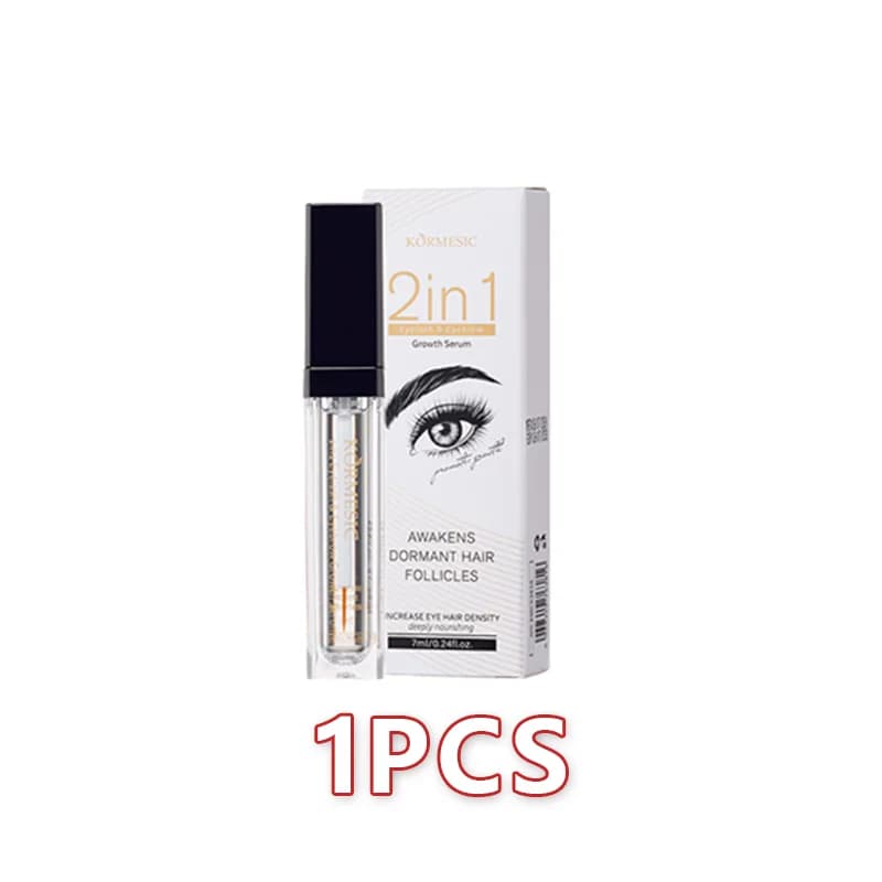 Sérum 2 en 1 pour la croissance rapide des cils et des sourcils, rehausseur naturel des cils en 7 jo