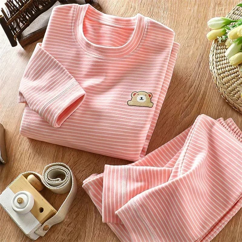 Ensembles de pyjamas pour enfants épaissi vêtements de nuit chauds enfants rayure bébé vêtements ens