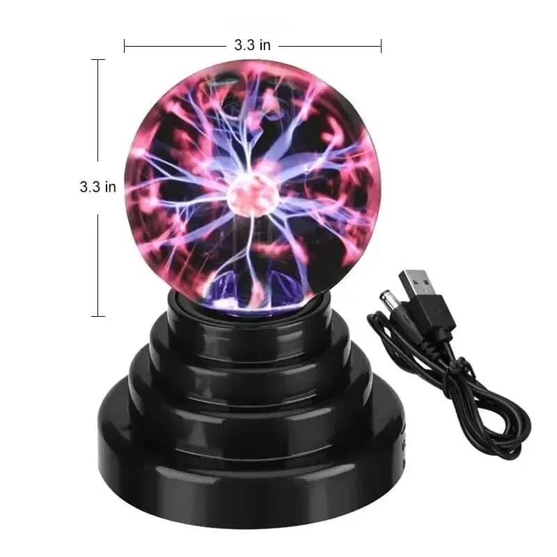 Lampe boule de Plasma magique 3/4/5/6 pouces, veilleuse d'ambiance LED uniquement en verre sensible 