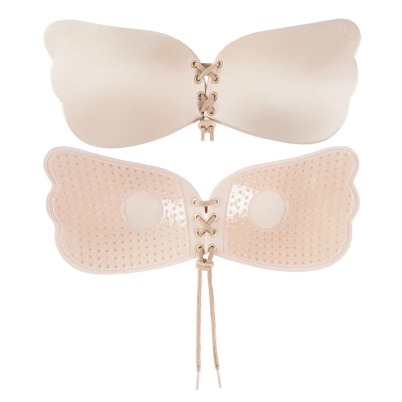 Soutien-gorge invisible auto-adhésif sans couture pour femme, avec cordon de serrage antidérapant, e