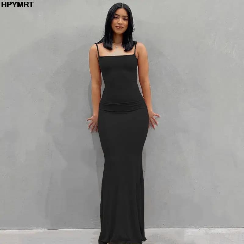 Robe longue en Satin sans manches, dos nu, Sexy, Slim, Maxi, fête, Y2K, Concise, moulante, élégante,