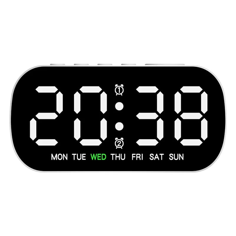 Réveil numérique alimenté par USB, température, Date, semaine, double alarme, Mode nuit, horloge Sno