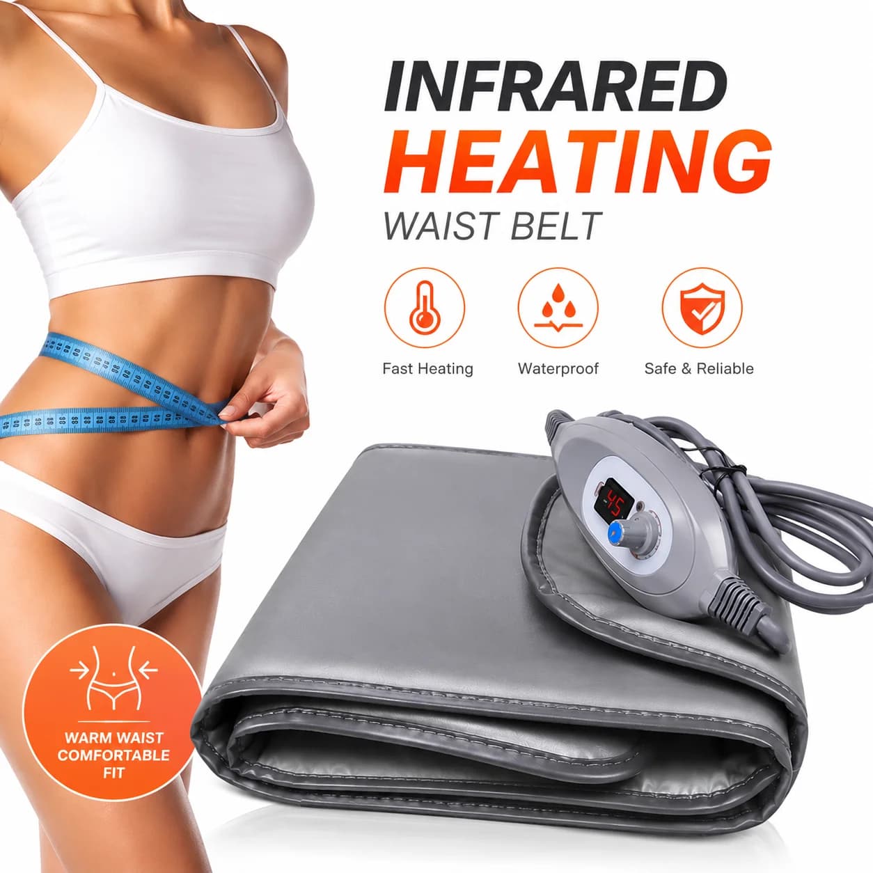 Ceinture de perte de poids brûlant les graisses, masseur de corps de jambe de ventre, chauffage par 
