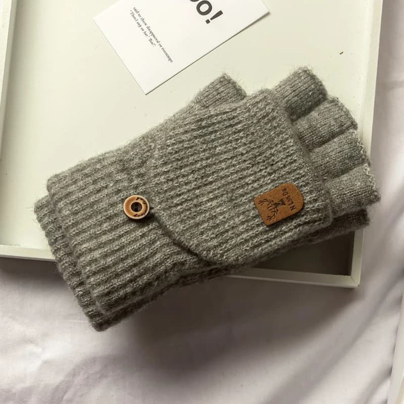 Gants tricotés sans doigts pour l'hiver, épais et chauds pour écran tactile, pour hommes et femmes, 