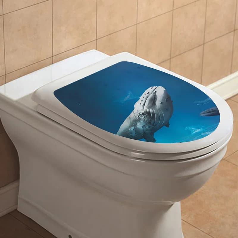 Autocollants auto-adhésifs pour salle de bain, univers du monde sous-marin, ciel étoilé, fleur, coqu
