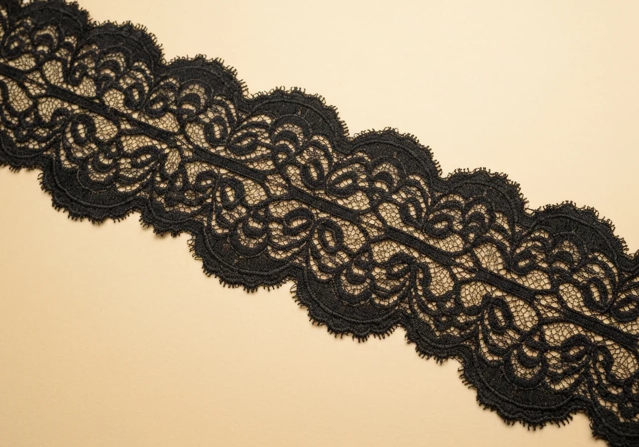 Macro dentelle de Calais noire