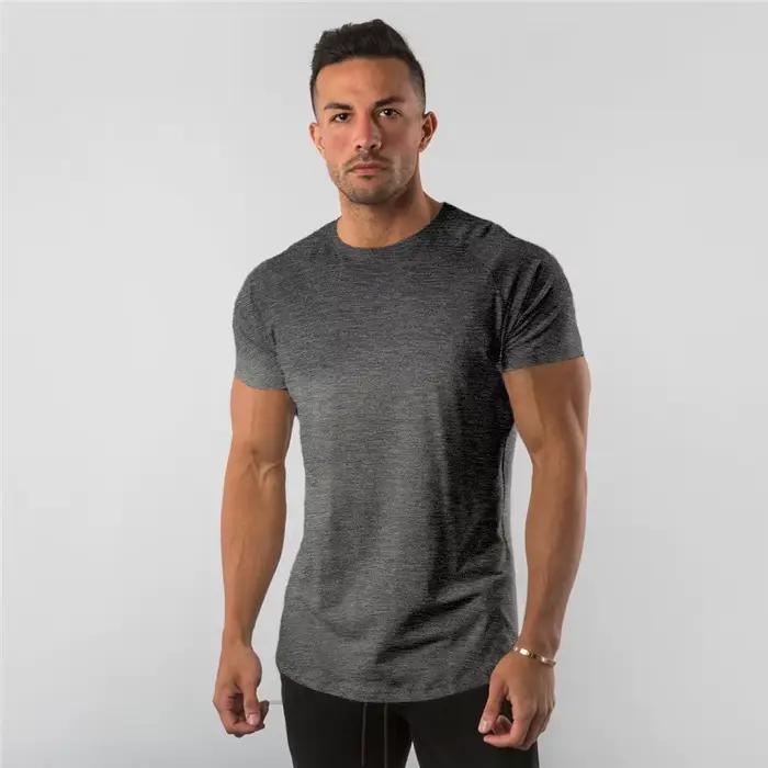 Fitness T-Shirt hommes musculation à manches courtes Sport course T-shirt hommes vêtements de Sport