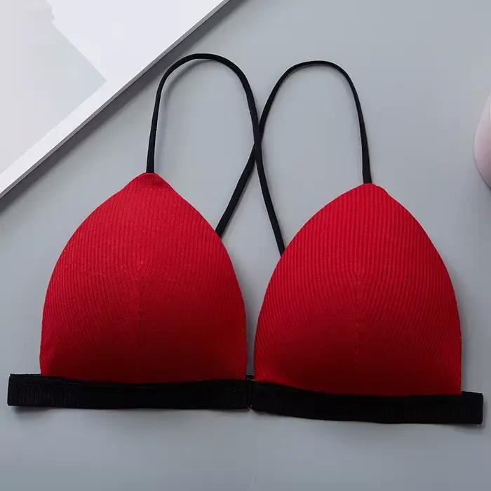 Soutien-gorge Push Up à fermeture frontale pour femmes, Lingerie Sexy, décolleté en V profond, brass