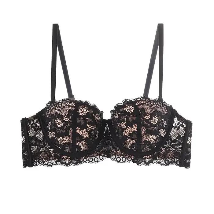 Soutien-gorge en dentelle à armatures pour femmes, sous-vêtements floraux, soutien-gorge push-up, so