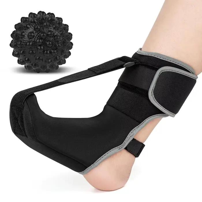Chaussette d'attelle de nuit pour fasciite plantaire avec boule de massage pour soulager la fasciite