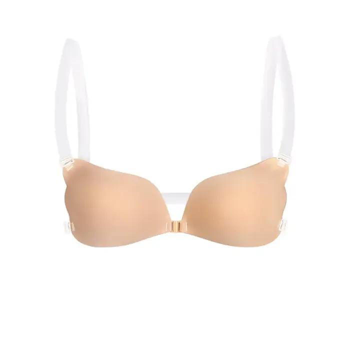 Soutien-gorge Push-Up Invisible en Silicone pour Femme, Lingerie Sexy et Respirante, Dos aux, Magiqu