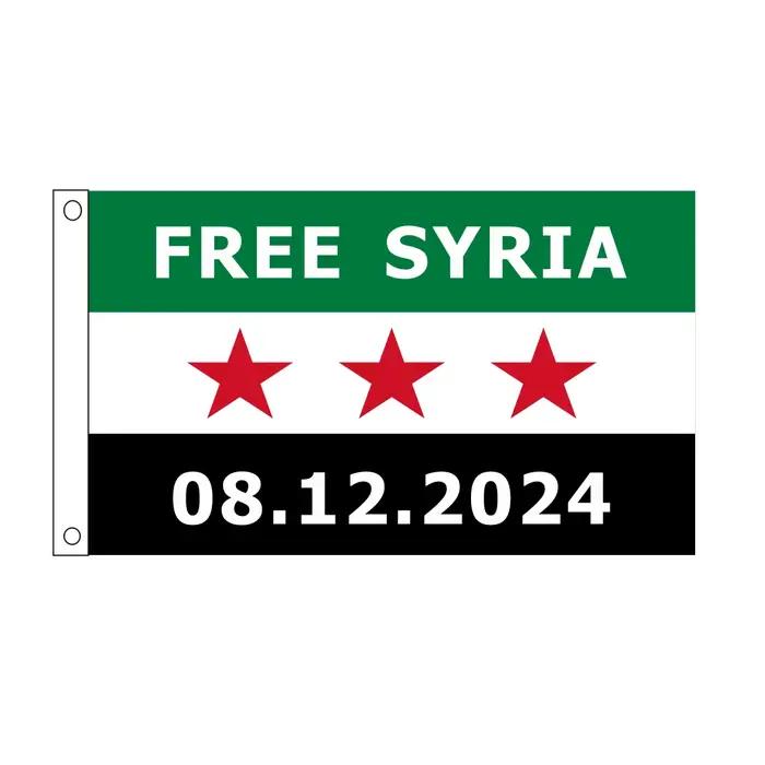 Drapeau syrien personnalisé 90x150cm, bannière populaire gratuite 100% Polyester de haute qualité po