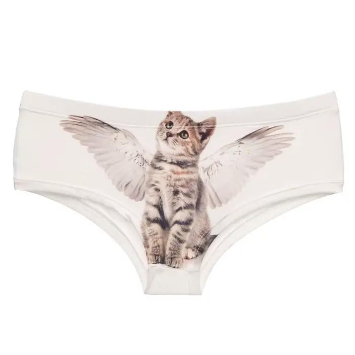 DeanFire Kawaii 3D culottes femmes sous-vêtements ange chat dessin animé imprimé belle Push Up slips