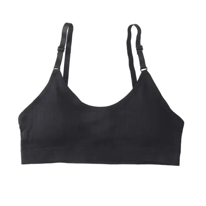 Brassière de sport pour femme, sans armatures, rembourrée, côtelée, sans couture, respirante, pour l