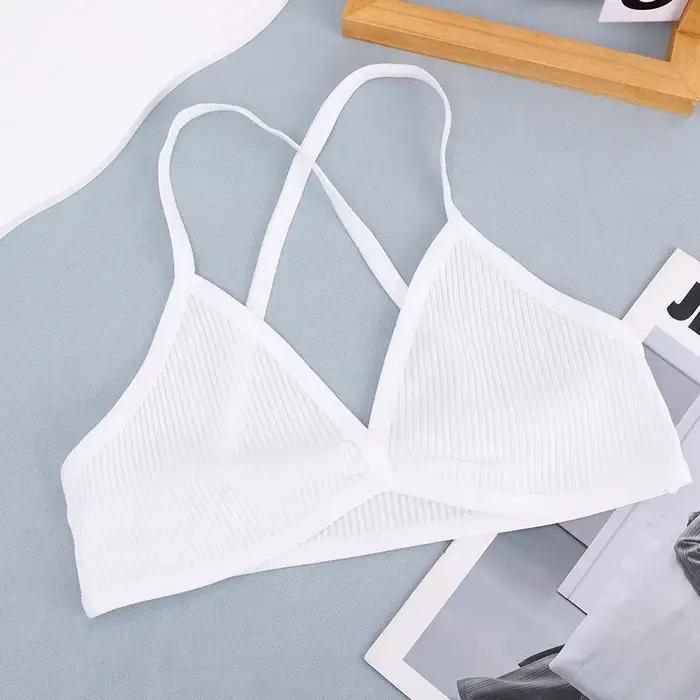 Soutien-gorge Sexy sans couture pour femmes, Triangle fin, Bralette au dos, sous-vêtements plongeant