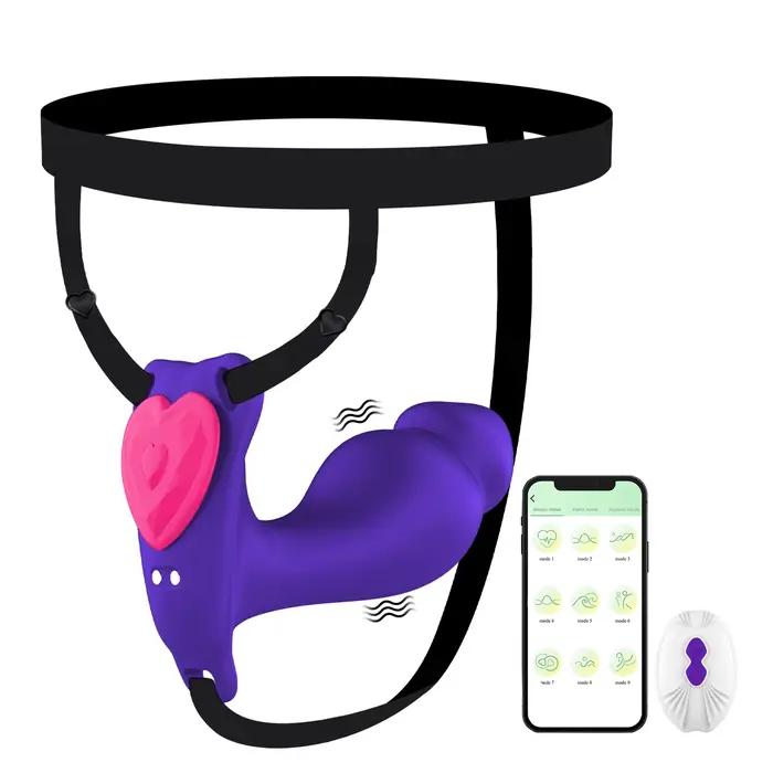 Vibrateur portable pour femmes avec gode insérable, jouet sexuel vibrant avec 10 modes de vibration,