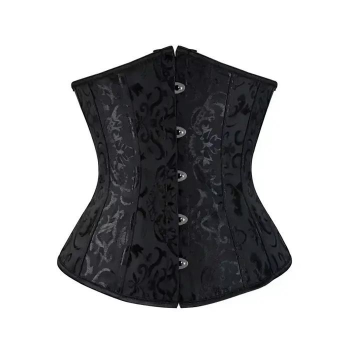 BurVogue mode Corset femmes à lacets désossé Jacquard brocart taille formation sous le buste Corset
