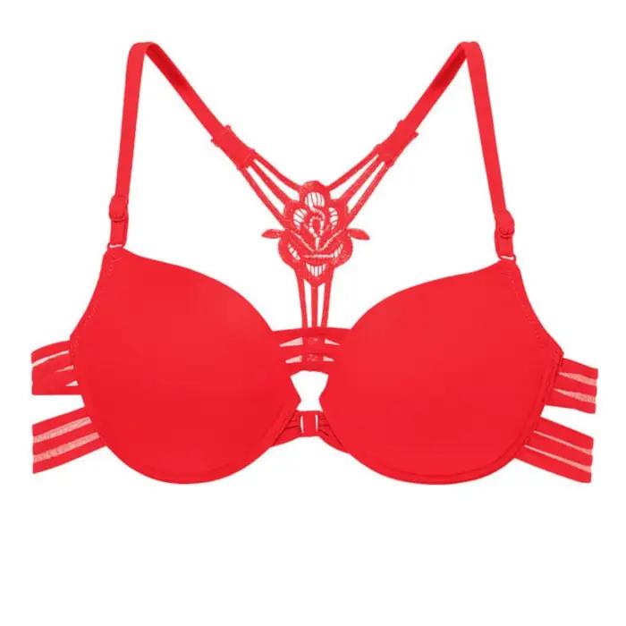 Soutien-gorge en dentelle à boutons devant, soutien-gorge sans couture 3/4 cup, soutien-gorge sans f