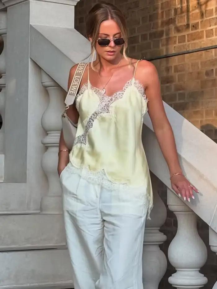 HH Sexy femmes asymétrique dentelle Slip hauts été femme dos nu sans manches épaules nues sous-vêtem