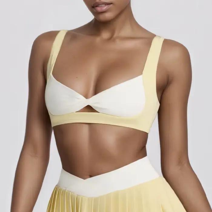 Soutien-gorge de Yoga blocage de couleur pour femmes, beau dos papillon, sensation nue, séchage rapi