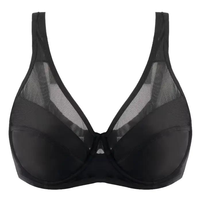 Soutien-gorge minimiseur en dentelle pour femmes, grande taille, couverture complète, à armatures, N