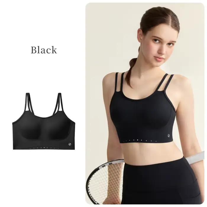 SUJIIN Soutien-gorge de sport d'été pour femme, sans fil, simple, solide, fixe, antichoc, soutien-go