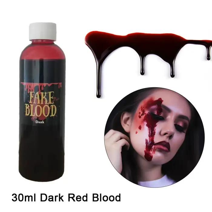 Accessoire de faux sang d'horreur d'halloween 30/60/100/20ml, cosmétiques de Cosplay, fournitures de