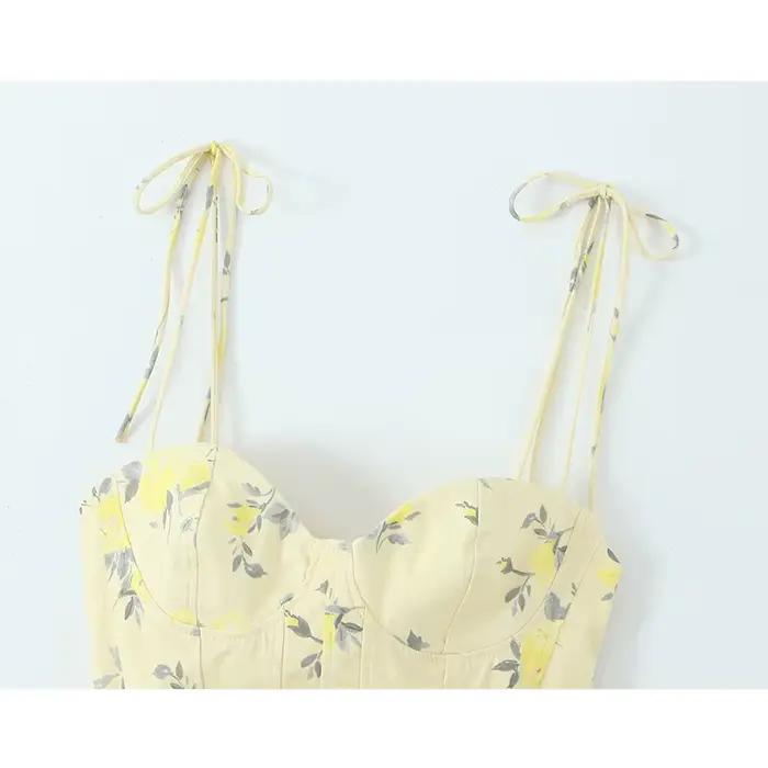 Nouveau Top Corset Chic et Élégant, Dos Nu, Court, Style Cami, Imprimé Floral, Tendance Été 2026, Se