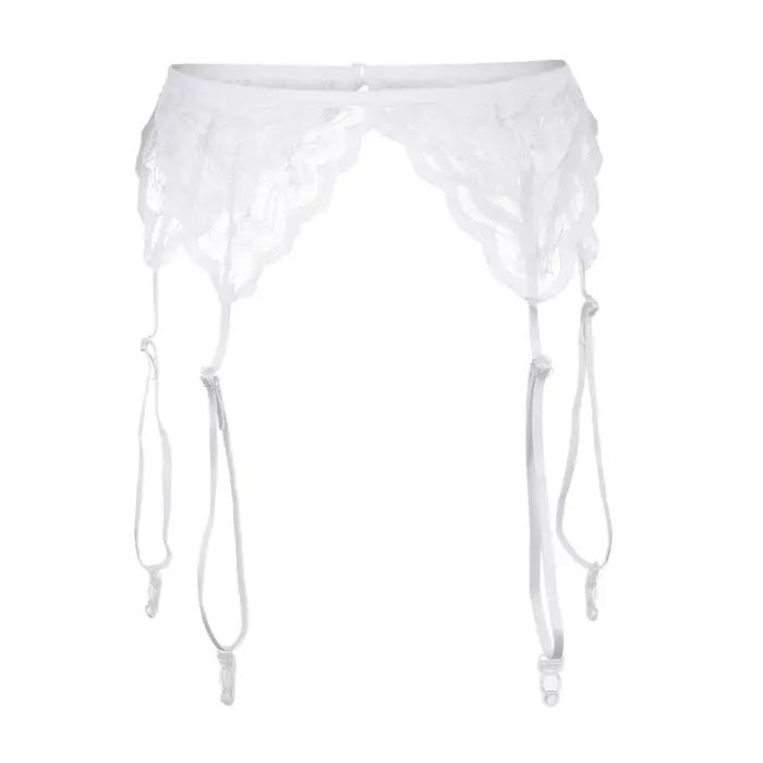 Sous-vêtements élastiques, Lingerie Sexy en dentelle, jupe jarretelles, slip, Clips de jarretelles V