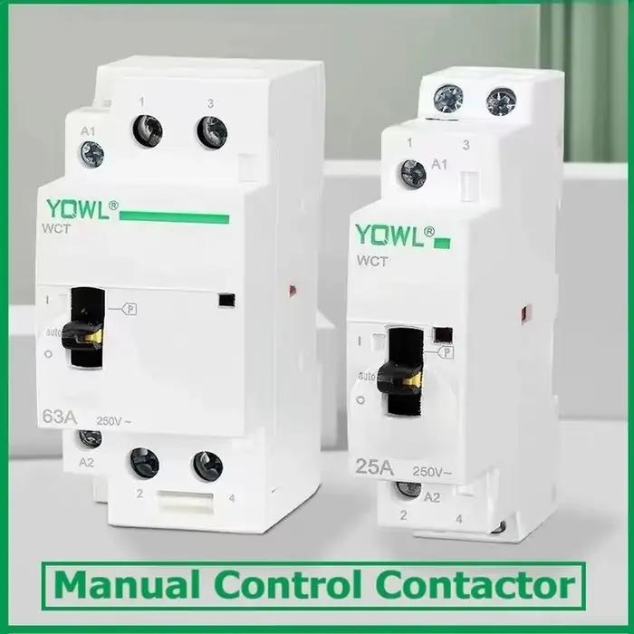 Contacteur AC CDCH8S Triphasé 16A 20A 25A 32A 40A 63A 2P 4P Manuel 220V 110V 24V avec Bouton de Comm