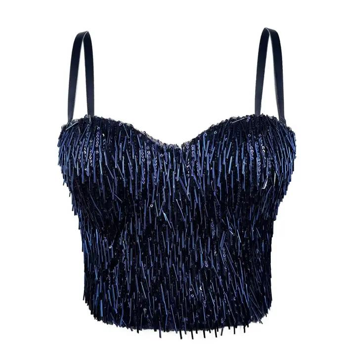 Camis T-shirts Party Club spectacle sur scène Corset vêtements de mode paillettes Sexy T-shirts t-sh