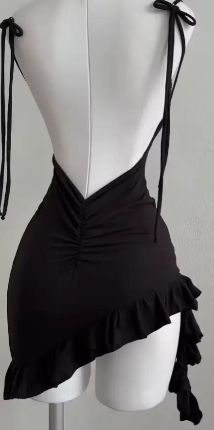 Robe sexy à lacets dos nu pour fille, jupe moulante à la hanche, sensation haut de gamme, populaire,