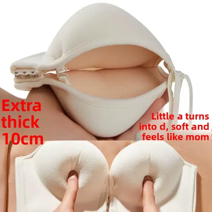Soutien-gorge push-up à fermeture frontale extrême de 10 cm – Col licou rembourré ultra épais pour p