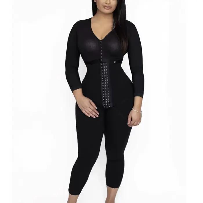 Corset amincissant post-partum pour femme, vêtements en survêtement avec fermeture à crochet sur le