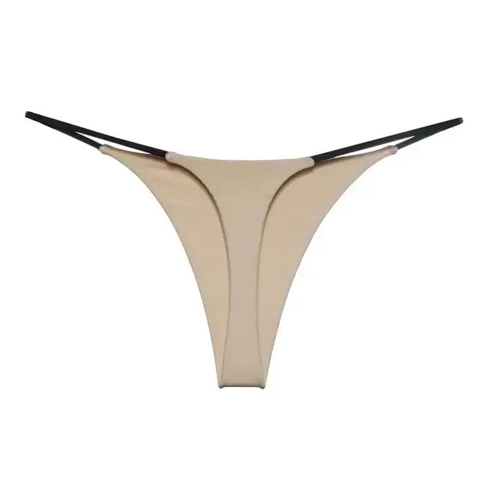 Femmes Sexy taille basse sous-vêtements en string couleur Pure respirant sans couture