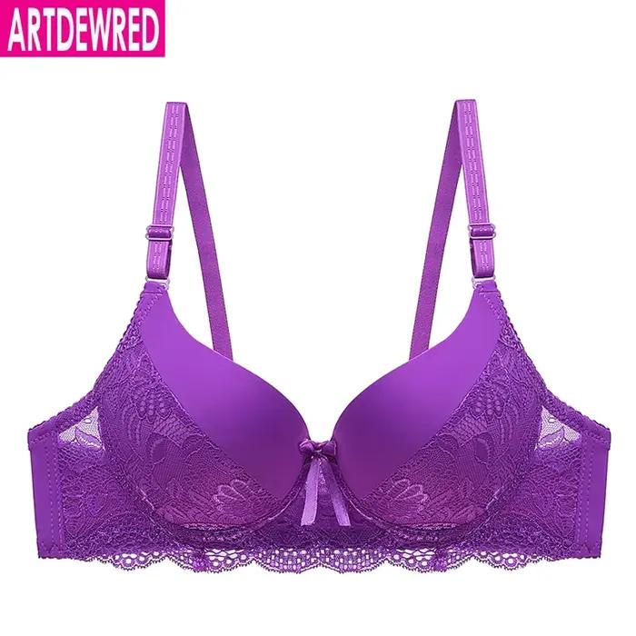 Soutien-gorge sexy en dentelle artdewred push up fleuri avec armatures et bretelles convertibles pour femmes grandes tailles