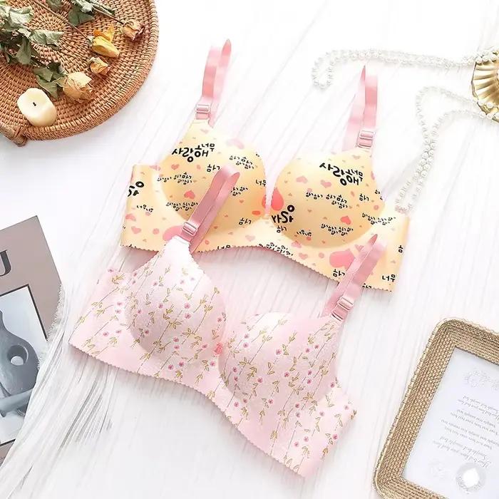 Soutien-gorge push-up à imprimé floral rétro pour petite poitrine